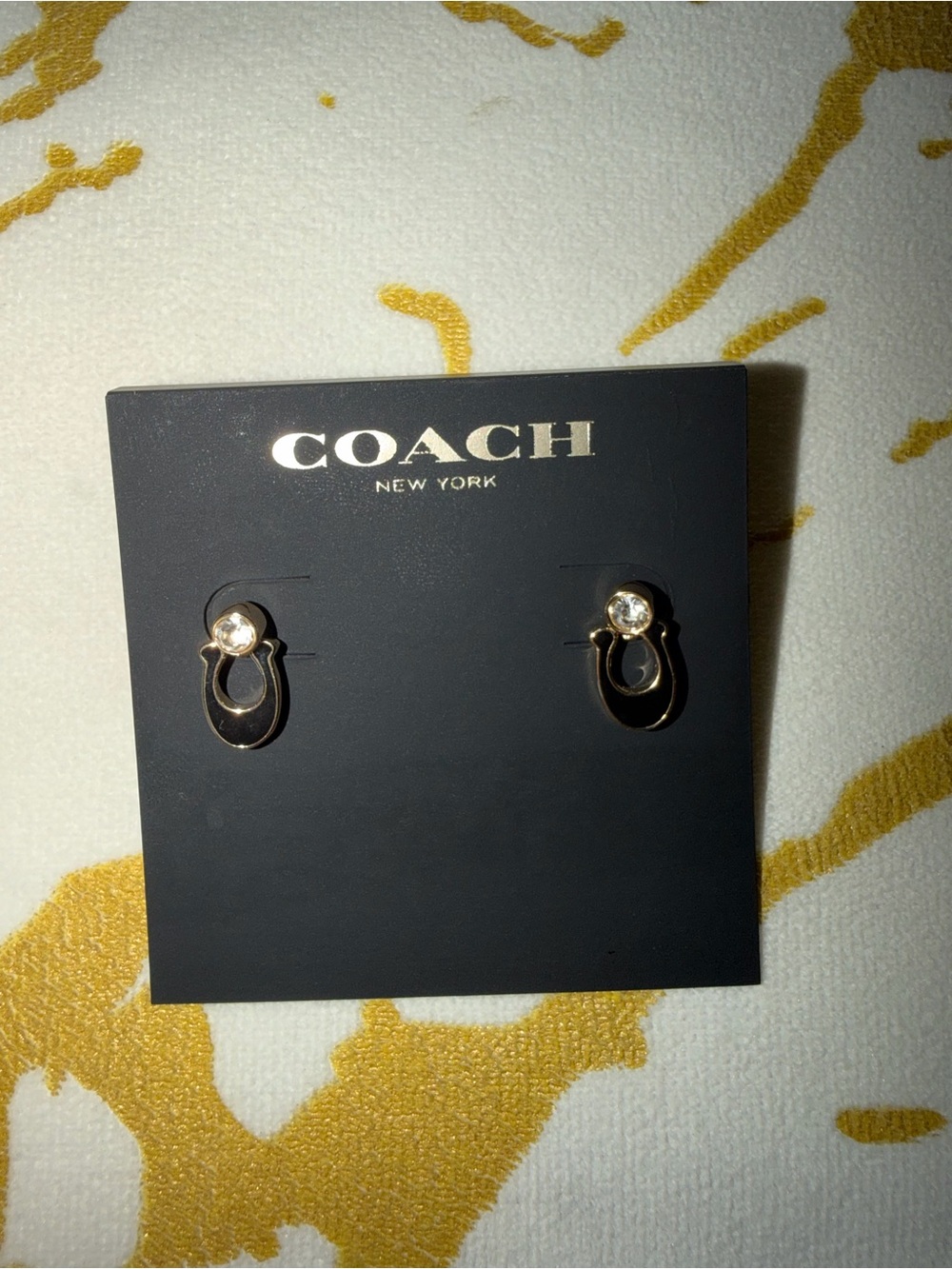 COACH Gold Crystal Earrings